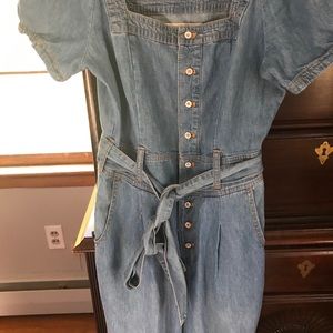 Pilcro and the Letterpress short sleeve romper, excellent condition, with belt.